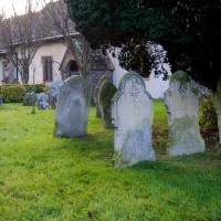 Gravestones at the church