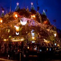 A pub with some Christmas decorations!